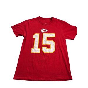 NFL Kansas City Chiefs Patrick Mahomes 15 Men Tee T-Shirt S Red White Yellow